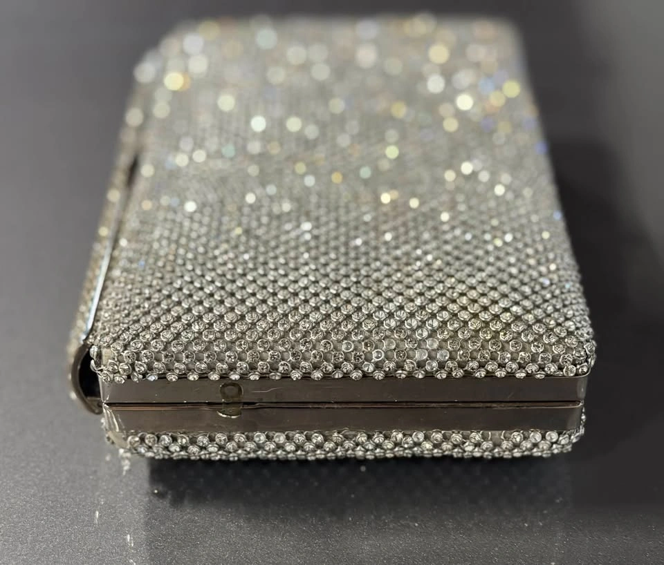 Vintage Silver Rhinestone Evening Clutch Bag - photo 3