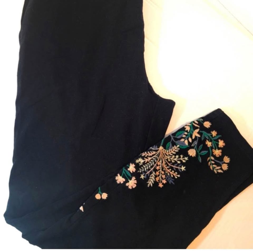 Style &Co Black Leggings with Floral Embroidery Size PL - photo 2