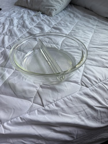Vintage Pyrex Split Casserole Dish With Glass Cover - photo 2