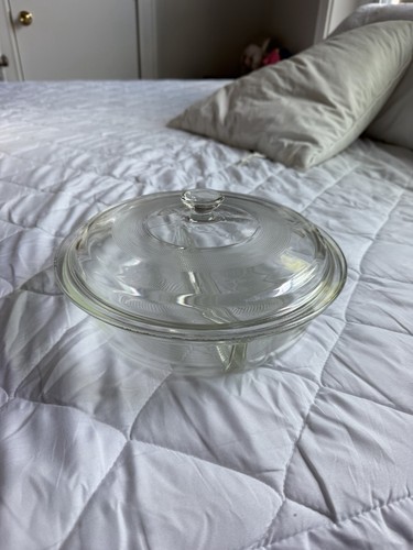 Vintage Pyrex Split Casserole Dish With Glass Cover - photo 4
