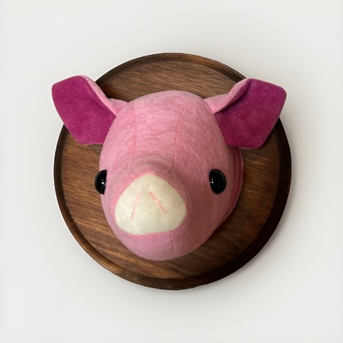 Zooguu Pig Faux Taxidermy Wall Decor Stuffed Plush Animal