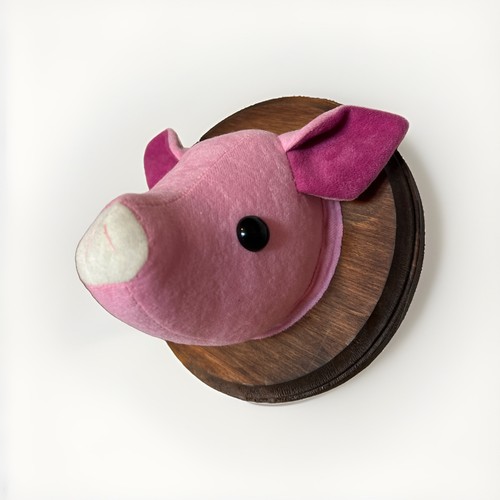 Zooguu Pig Faux Taxidermy Wall Decor Stuffed Plush Animal - photo 2