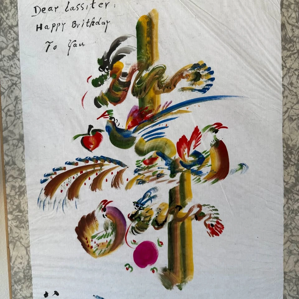 Vintage 1984 Chinese Rainbow Calligraphy Scroll – Longevity - photo 2