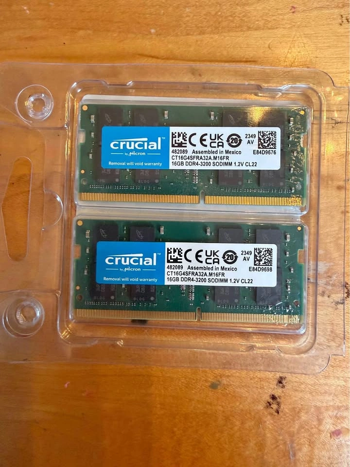 Crucial 32GB (2x16GB) DDR4-3200 SODIMM Laptop RAM Kit