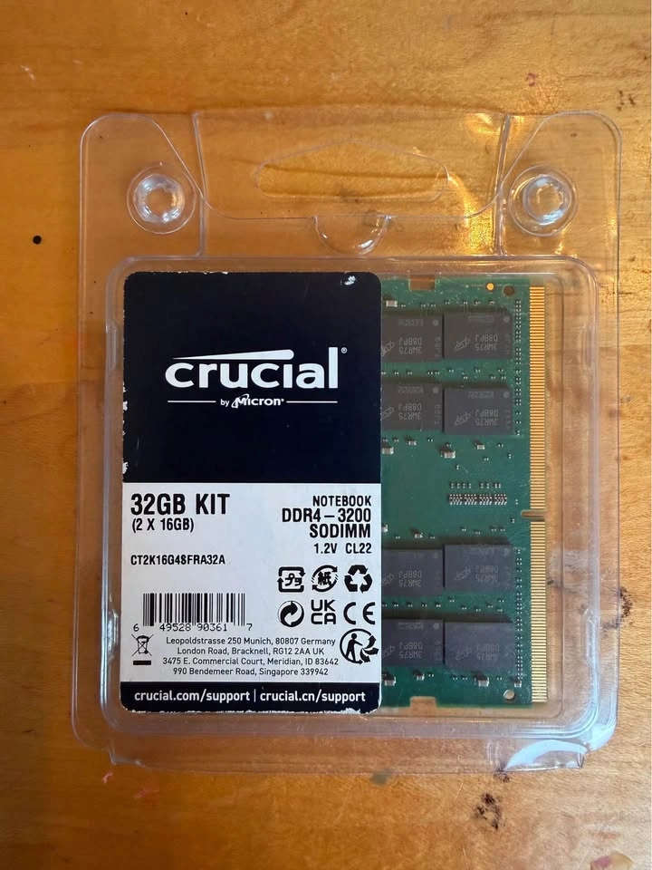 Crucial 32GB (2x16GB) DDR4-3200 SODIMM Laptop RAM Kit - photo 2
