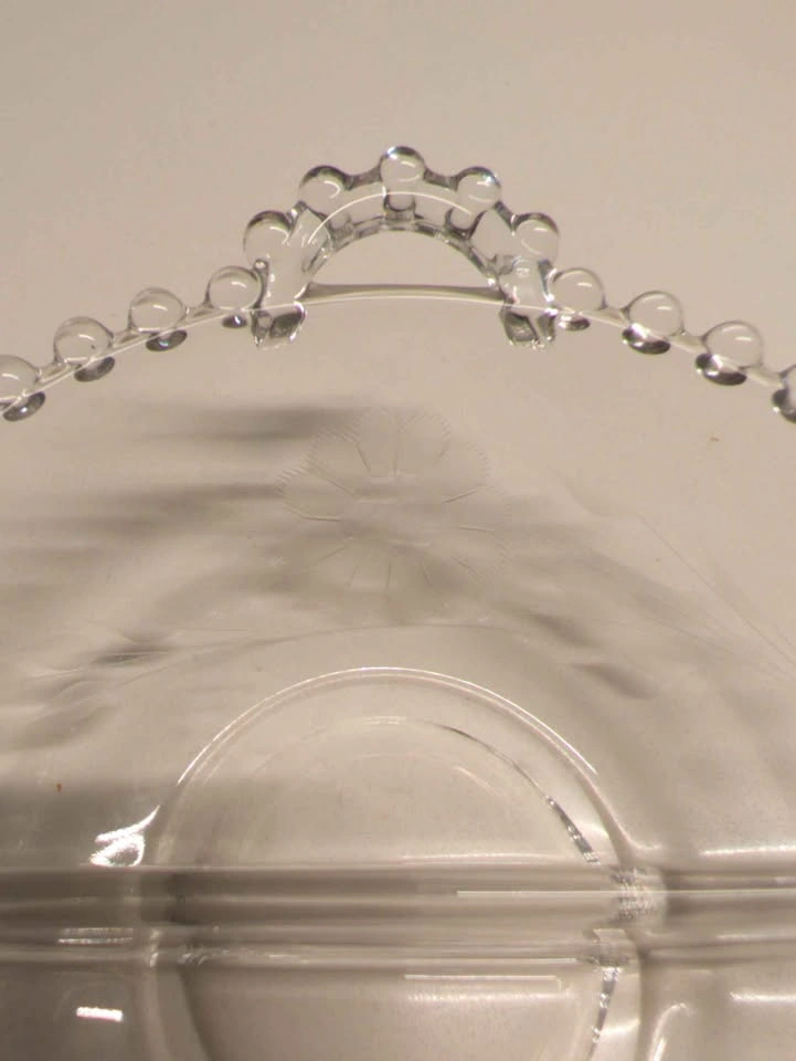 Vintage Clear Glass Etched Floral Dishes - photo 4