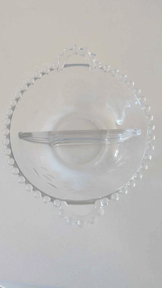 Vintage Clear Glass Etched Floral Dishes - photo 5