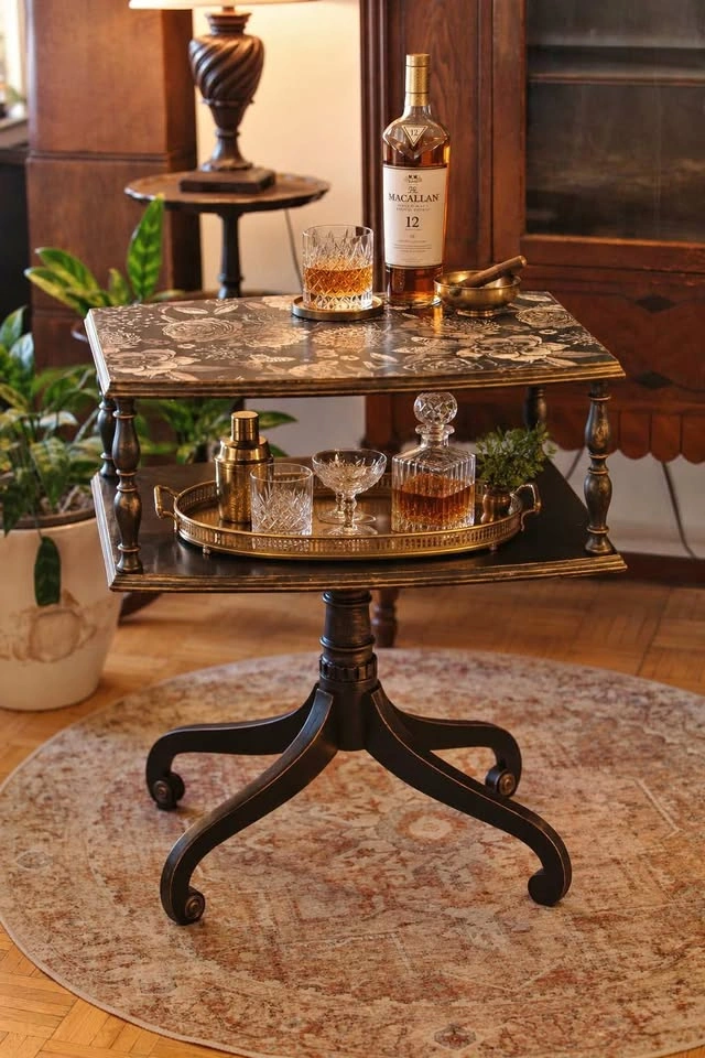 Refinished Vintage Two-Tier Duncan Phyfe Style Table