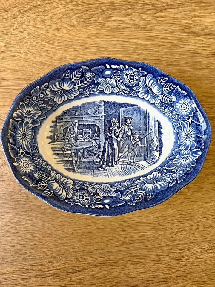 Liberty Blue Staffordshire Ironstone 9” Oval Vegetable Bowl