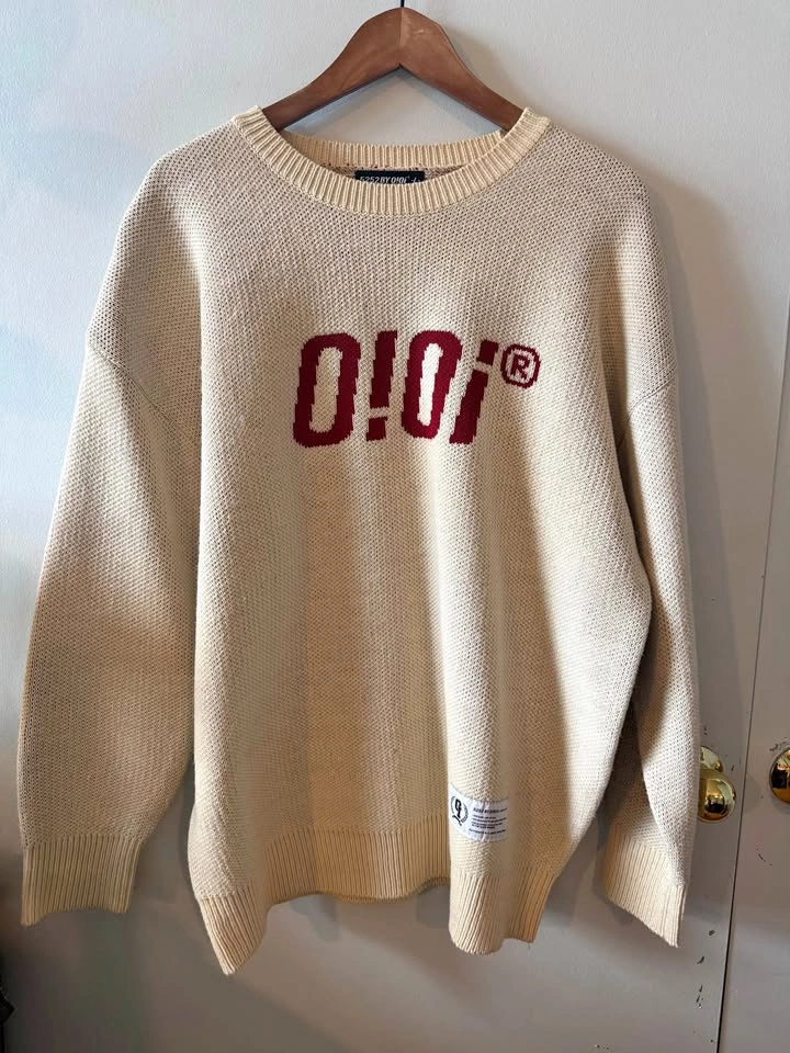 L Size Ivory Knit Sweater