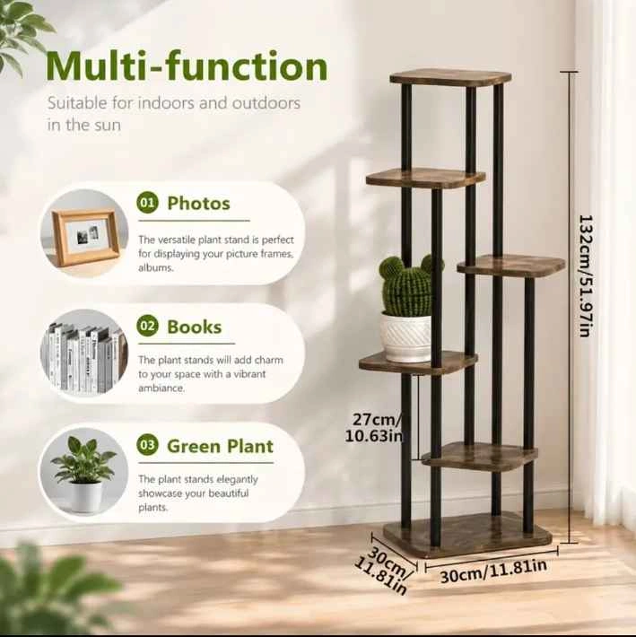 Brand New Sealed Multi-Tier Wood and Metal Plant Stand - photo 3
