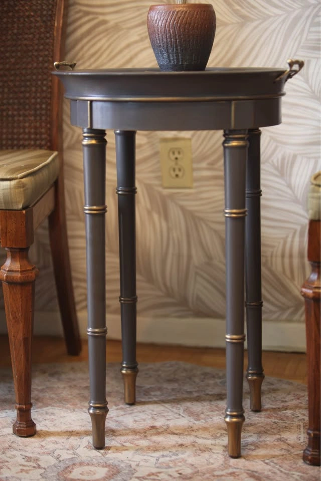 Vintage Bombay Co. Tray Top Side Table – Refinished Accent Table - photo 3