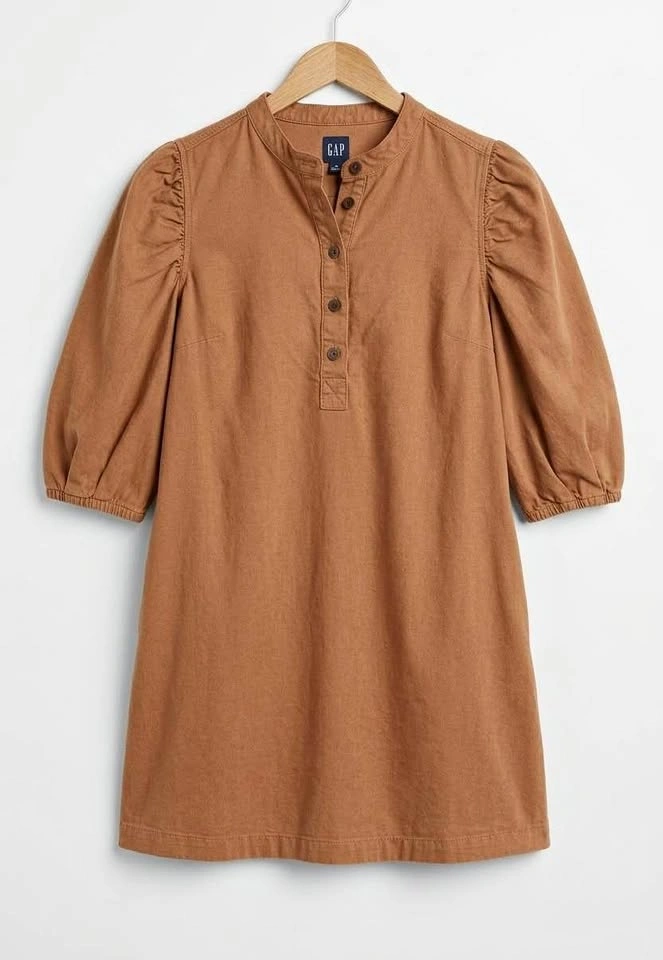 GAP Brown Puff Sleeve Mini Dress- Size S