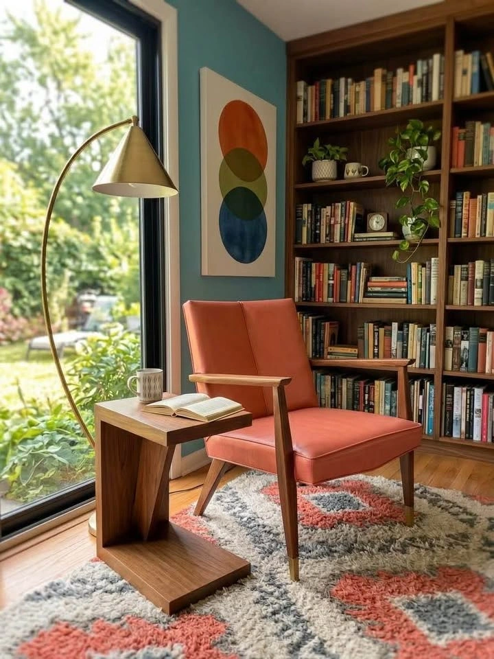 Mid-Century Modern Sculptural Accent Armchair – Refinished Walnu - photo 2