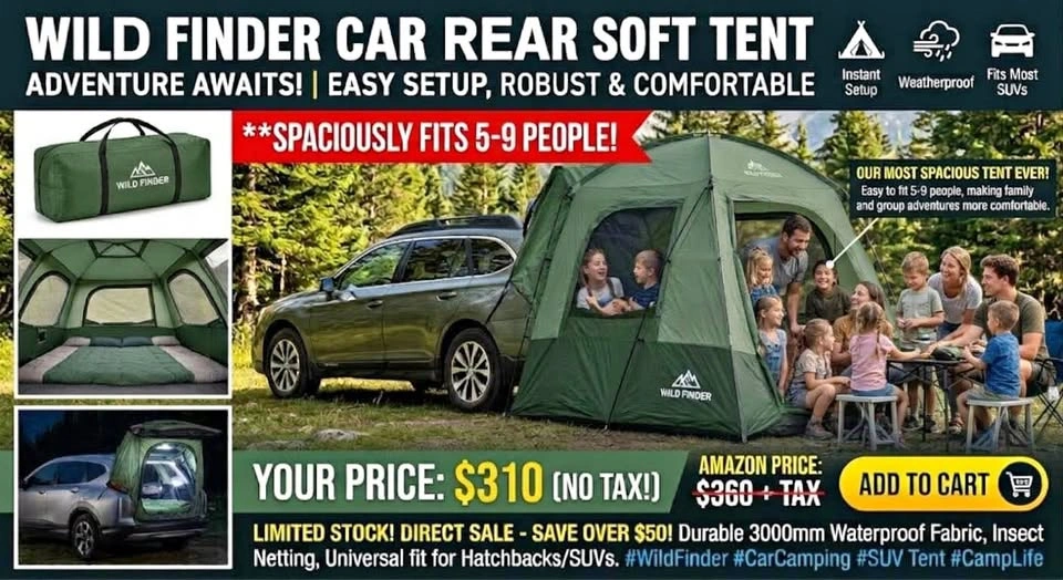 Wildfinder SUV & Car Tent – Brand New
