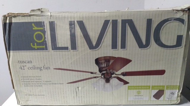 New NOMA Bronze 3 Light Ceiling Fan, 5 Blade, 42in - photo 2
