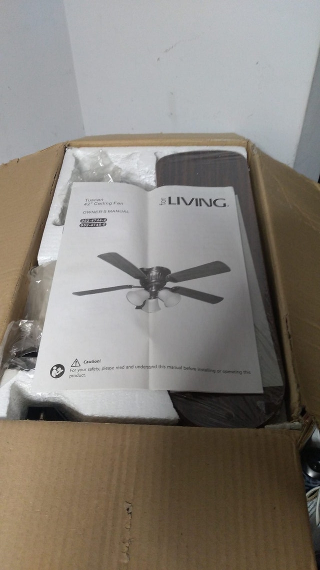 New NOMA Bronze 3 Light Ceiling Fan, 5 Blade, 42in - photo 3