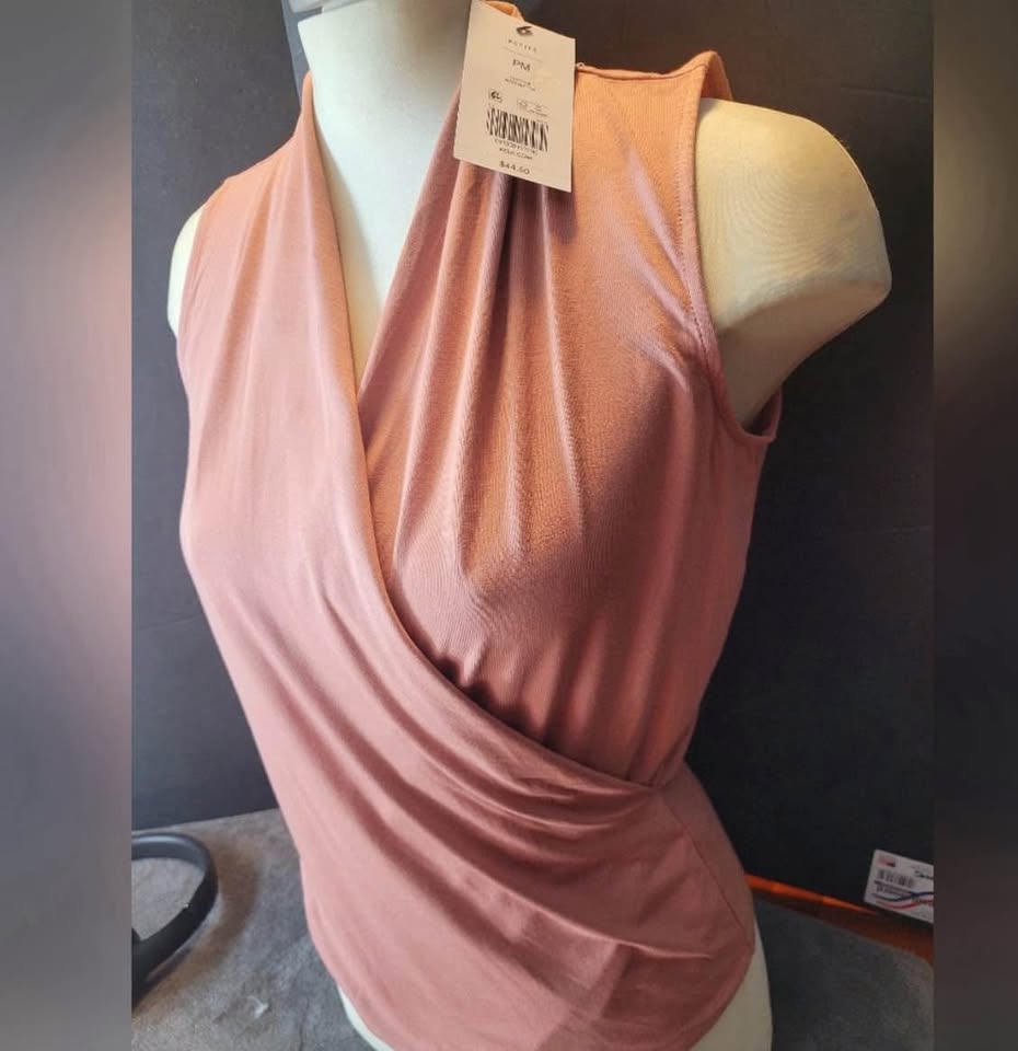 The Limited Sleeveless Pink Wrap Top Petite M - photo 2