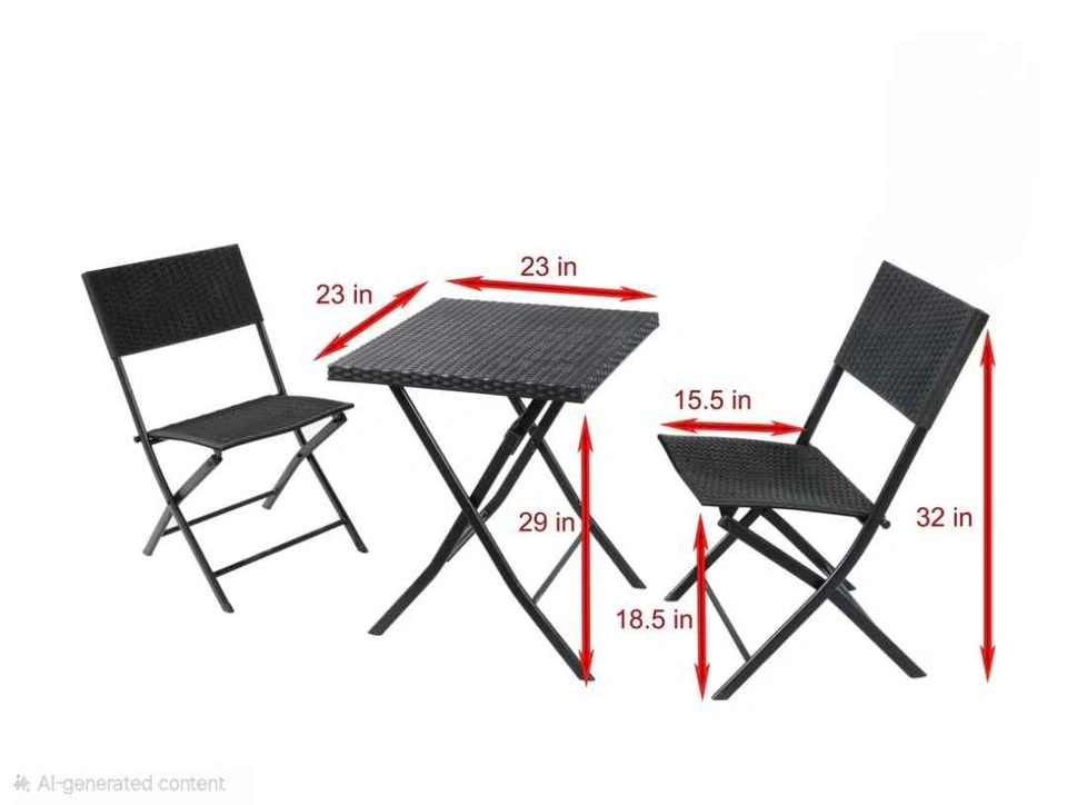 Brand New 3-Piece Patio Bistro Set - Table + 2 Chairs - photo 2