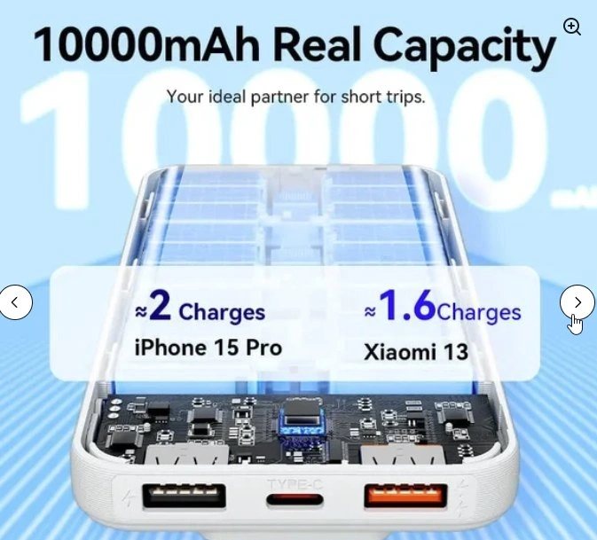 Vention 10000mAh Power Bank with Built-in USB-C & Lightning - photo 4