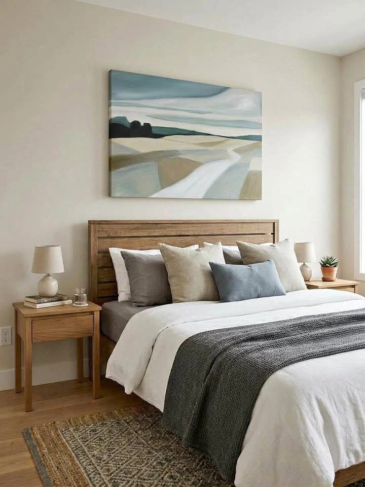 Abstract Landscape Canvas Wall Art – Muted Earth Tones (36" x 24