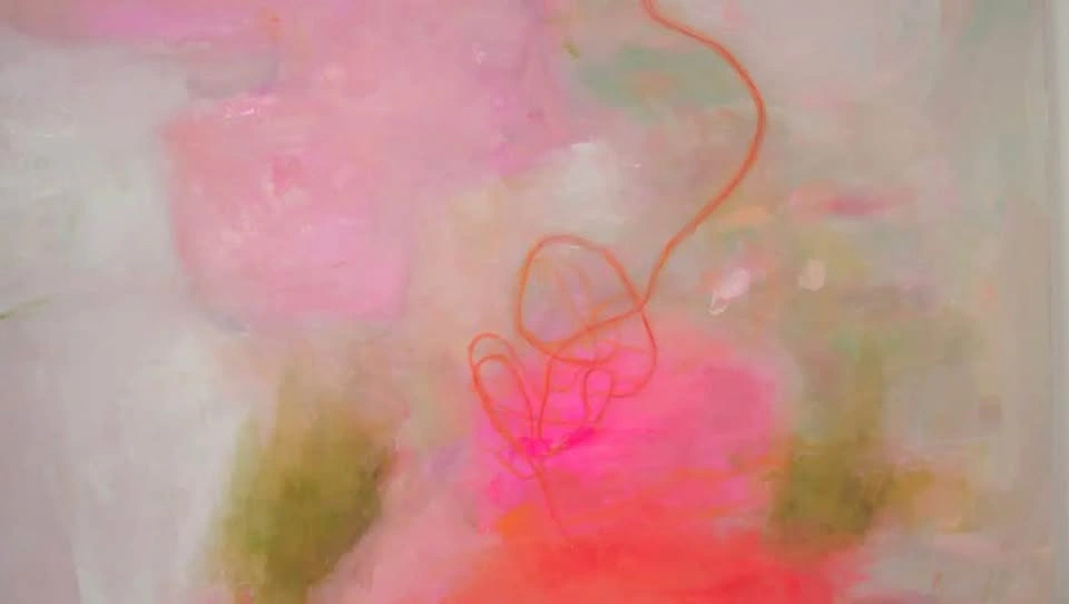 Large Abstract Handmade Pink Minimalist Canvas Painting - photo 5