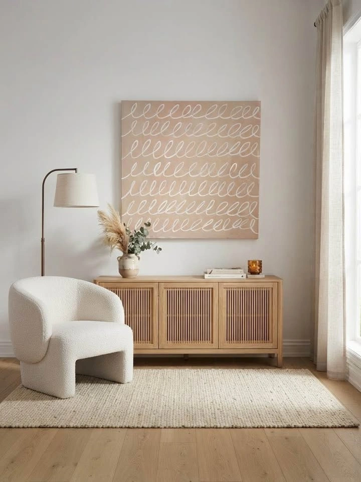Original Abstract Textured Wall Painting – 36x36” Minimalist Jap - photo 2