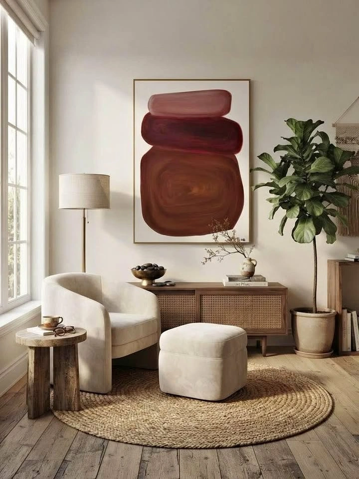 Minimalist Abstract Wall Art | Hand-Painted Textured Canvas 36X4