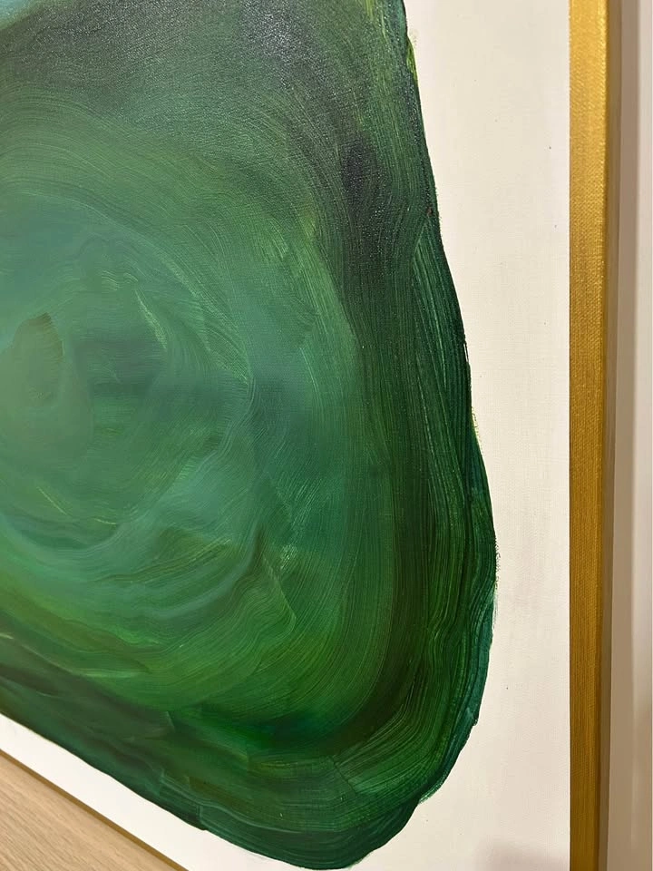 Original Abstract Landscape Painting | Modern Minimalist Green S - photo 3