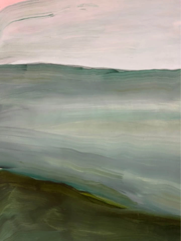 Original Abstract Landscape Painting | Modern Minimalist Green S - photo 4