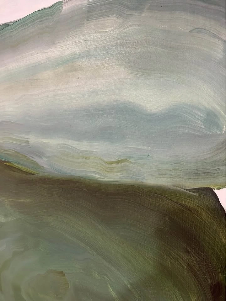 Original Abstract Landscape Painting | Modern Minimalist Green S - photo 5
