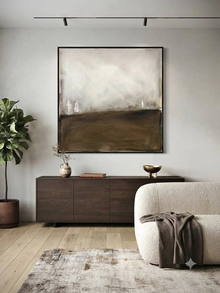 Large Minimalist Wabi-Sabi Abstract Painting 36X36”