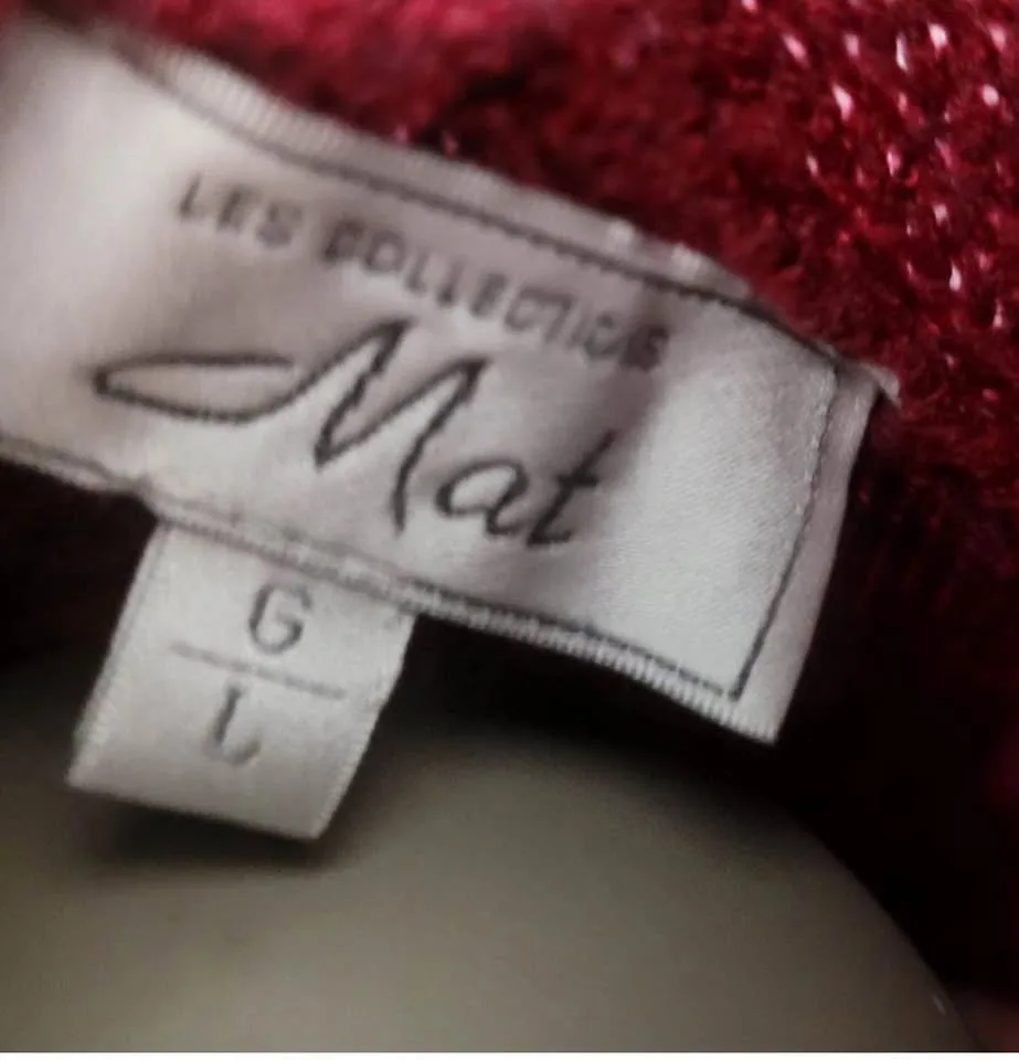 Women's Cable Knit Sweater - Red size L image indicator(4)