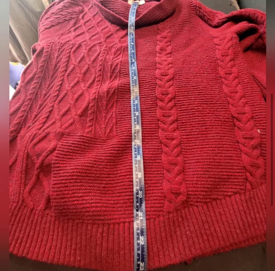Women's Cable Knit Sweater - Red size L - photo 5
