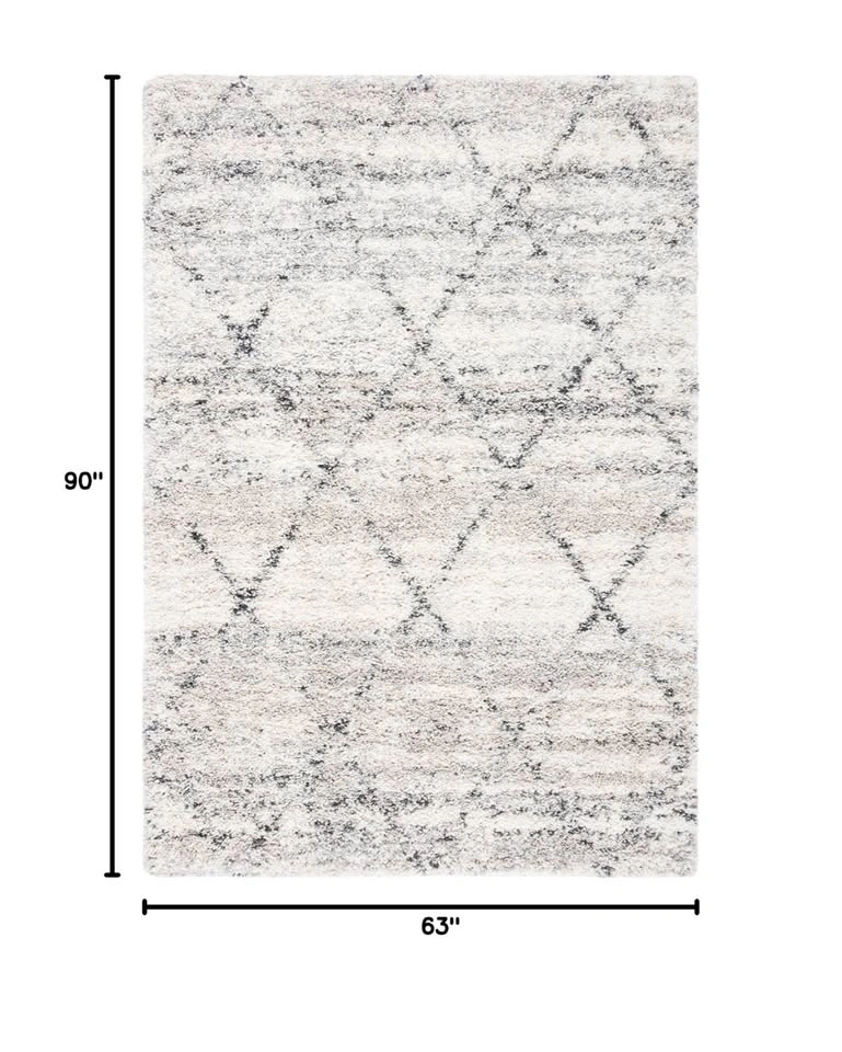 SAFAVIEH Fontana Shag Area Rug – 5’3” x 7’6” – Grey/Ivory - photo 2
