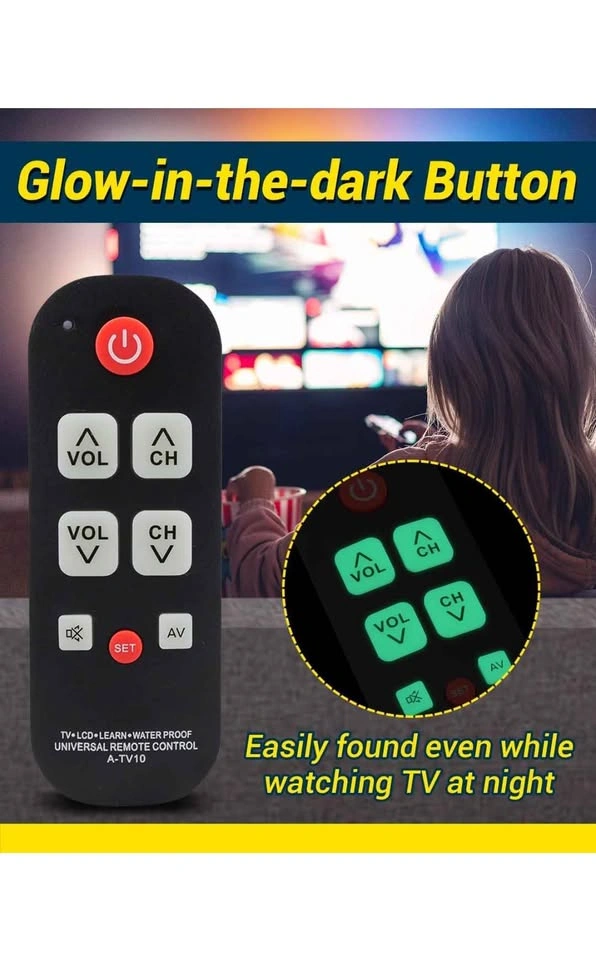 Big Button Waterproof Universal TV Remote Control (A-TV10) - photo 5