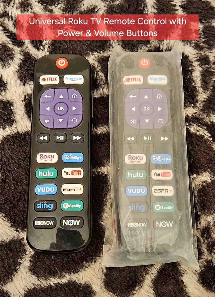 Universal Roku TV Remote Control with Power & Volume Buttons