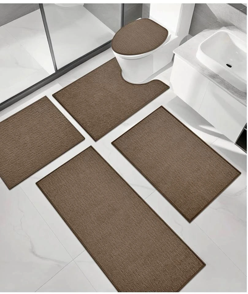 Bath Mat Sets 5 Piece, Absorbent Quick Dry Bathroom Mat