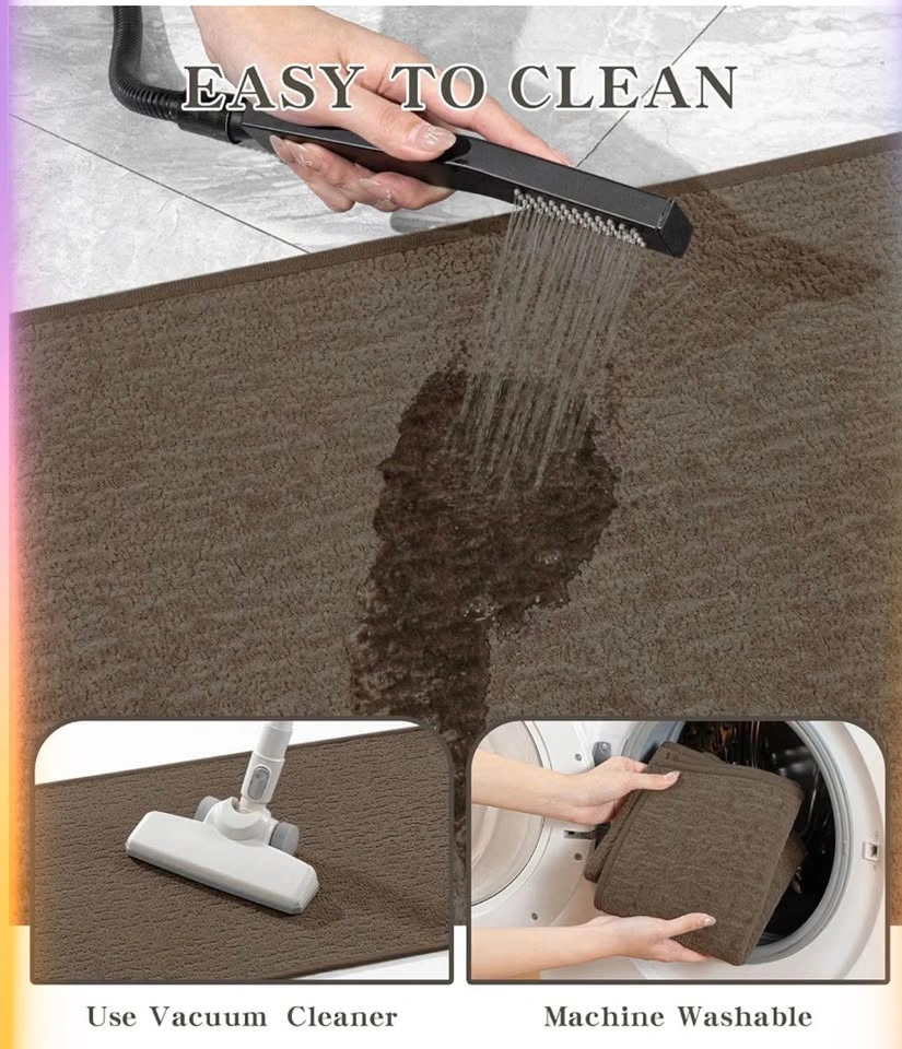 Bath Mat Sets 5 Piece, Absorbent Quick Dry Bathroom Mat - photo 3
