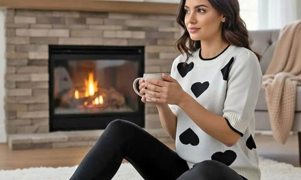 PHILOSOPHY Sweater Black Heart Pattern Size Medium thumbnail