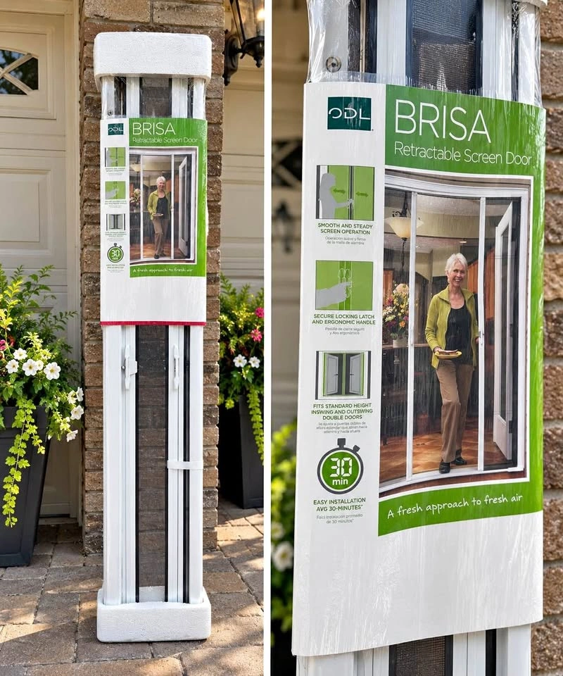 ODL BRISA Retractable Screen Door – Double Door – NEW $199