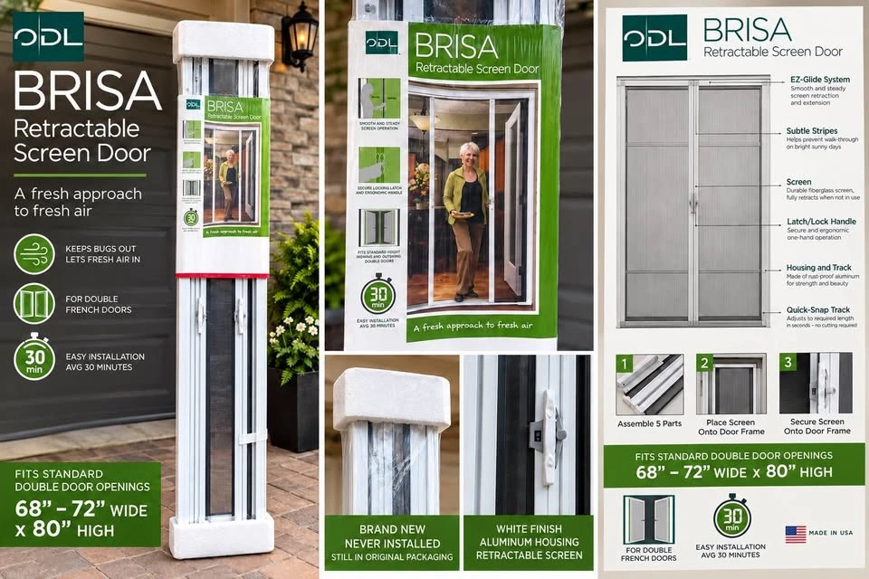 ODL BRISA Retractable Screen Door – Double Door – NEW $199 - photo 2