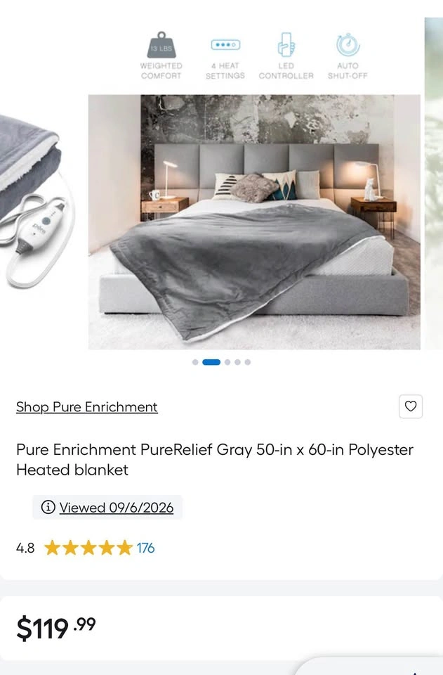 Pure Enrichment PureRelief 50-in x 60-in Heated Blanket - photo 4