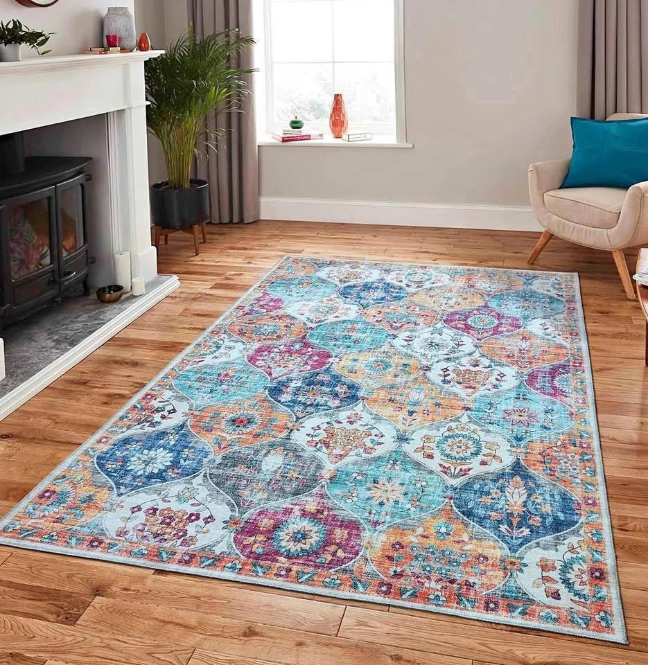 Machine Washable Area Rugs 5 X 7 Ft, Stain Resistant Rugs