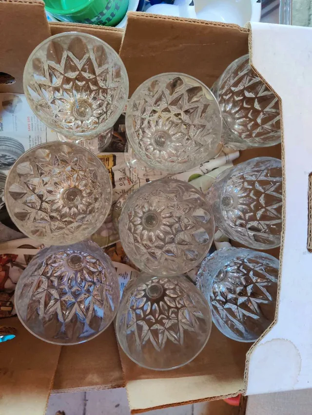 Glass Stemmed Wine Chalices - Set of 12 image indicator(5)