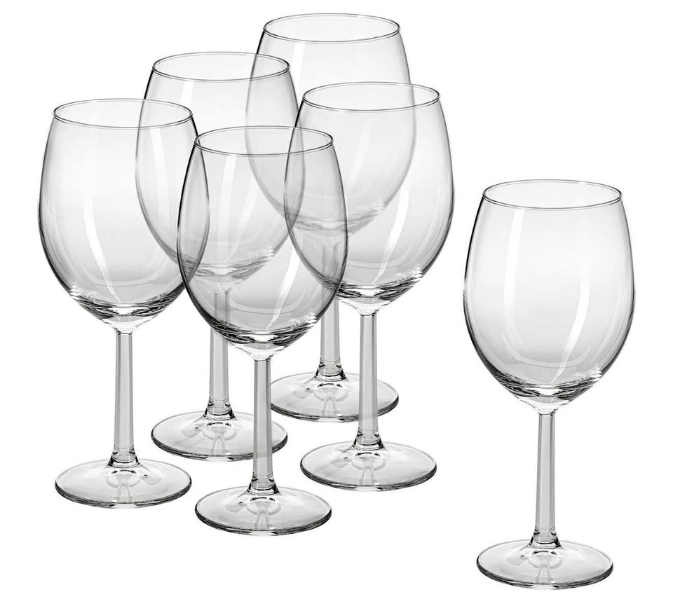 Set of 6 Clear Wine Glasses – 15 oz