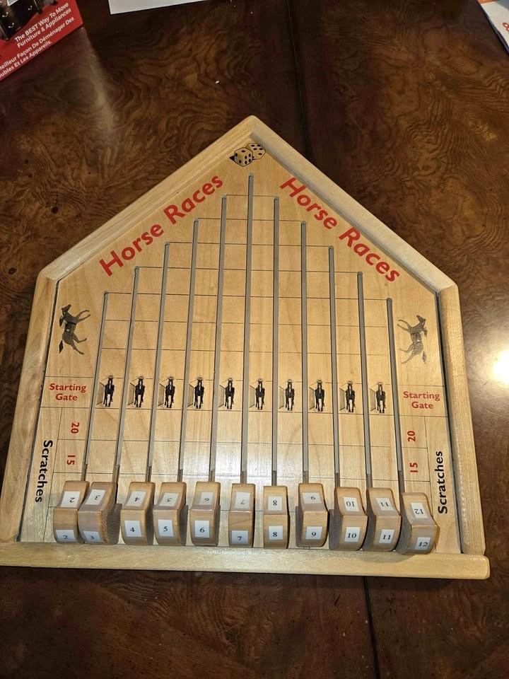 Wooden Horse Racing Dice Board Game