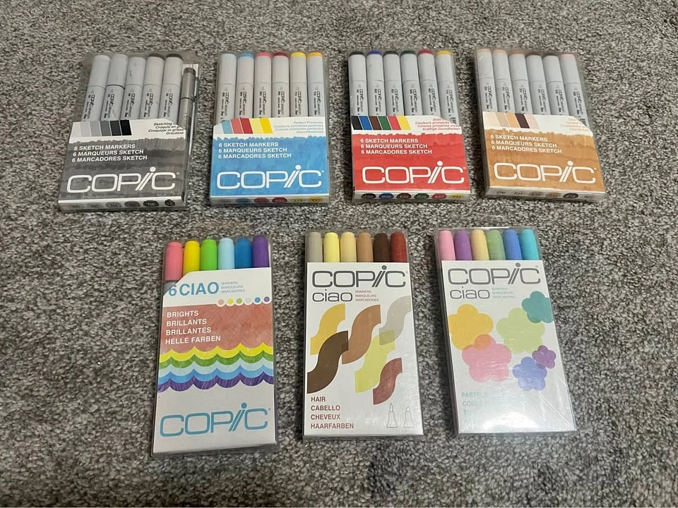 Copic Sketch and Ciao Marker Sets $25-$35 each