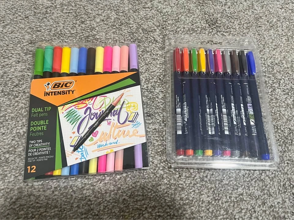 BIC Felt Pens and Tombow Fudenosuke Brush Pens