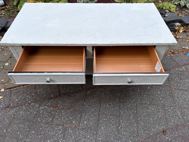 Rustic farmhouse coffee table with storage